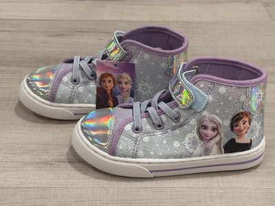 (New w/tag)  Disney Frozen ll Purple/Silver High-top Sneakers Toddler Girls 9T 