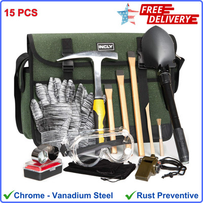 Pick Hammer Kit - Geology Rock Hounding Digging Chisels Gold Mining Prospecting