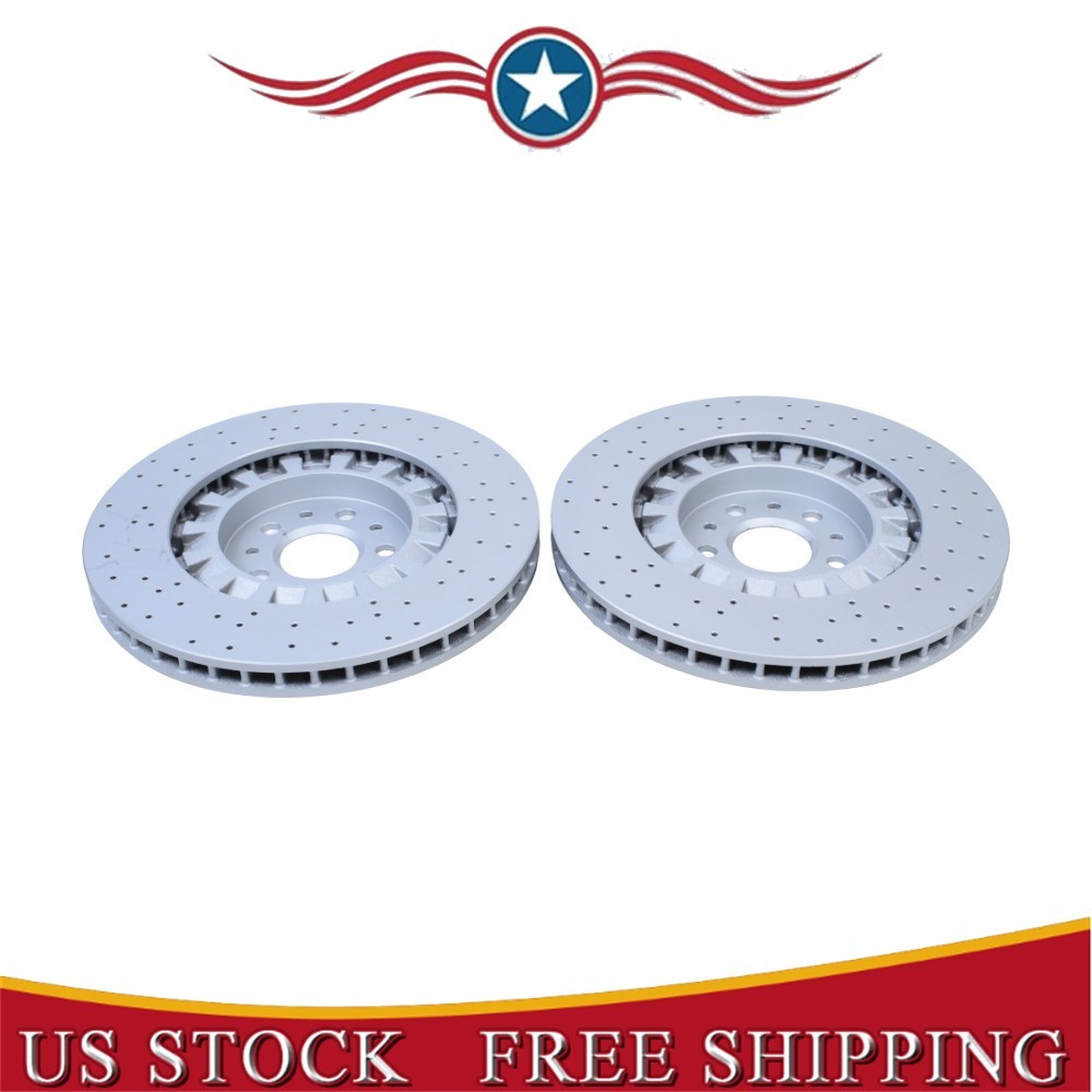 New 2Pcs For Maserati Levante S Front Brake Disc Dimpled Rotors 2017-2022