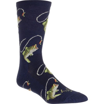SockGuy, Adults' Wool Socks - Small/Medium, Fish On One Size, Color 