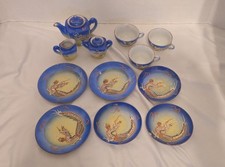 Vintage 1930-50 Japanese Dragonware Child's Tea Set Moriage Blue