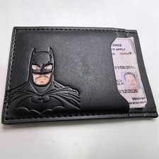 Personalized Leather Bat Wallet Superhero Mask Card Holder Heroic ID Wallet
