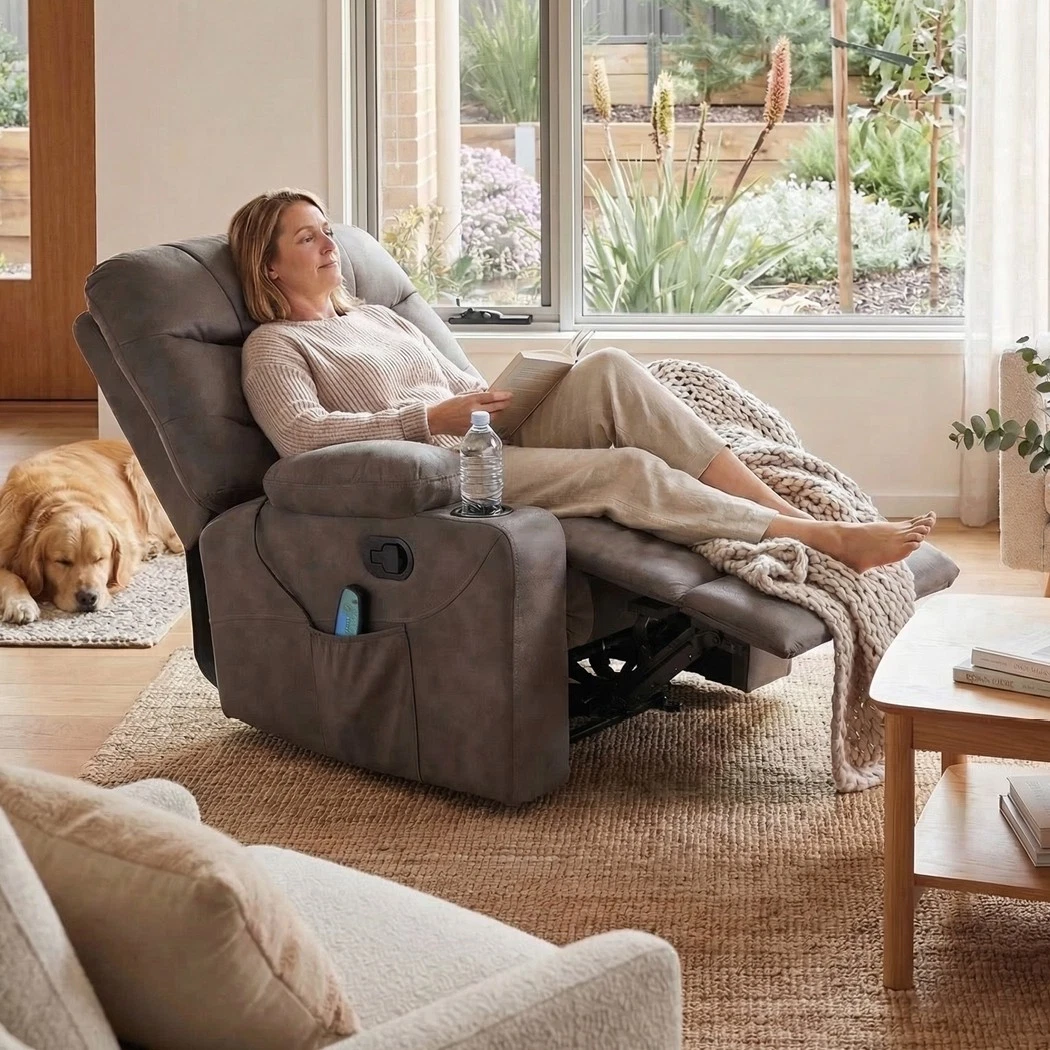 Levede Electric Massage Chair 8-point Recliner Heated Armchair Leather Lounge