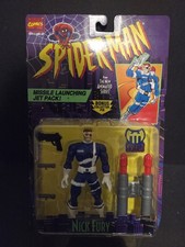 1995 Spider Man Animated Series Nick Fury Action Figure Toy Biz New