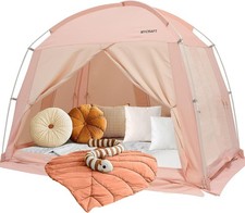 Bed Tents Canopy Bed Privacy Dream Tent for Cozy Indoor Sleeping, Pink, Twin