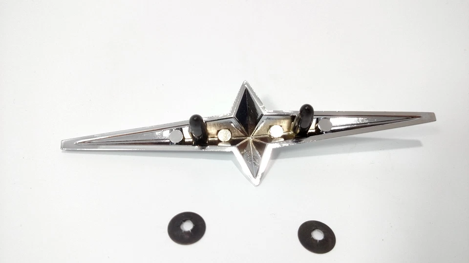 (Juego/6) Falda guardabarros emblemas molduras estrella cromadas para Pontiac 1954-1958 Foto 4 de 4