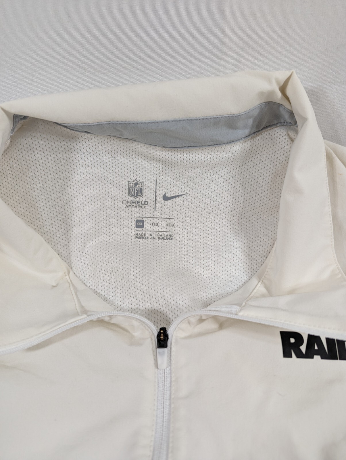 OFF WHITE X NIKE Giacca pullover Nike Las Vegas Raiders NFL On Field Abbigliamento quarto cerniera XXL