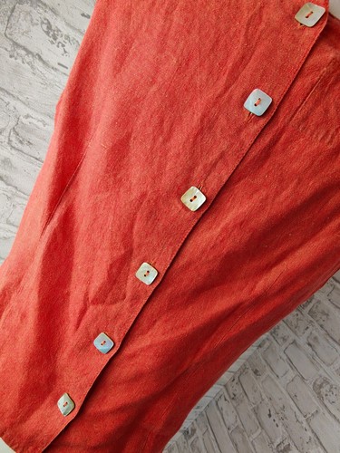 Hofius Outfit Set Top & Hose Leinen orange rot Sommer Style Öko Bekleidung Kombi - Picture 10 of 11