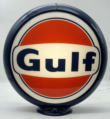 GULF ''60s Style'' Gas Pump Globe 13.5''  SHIPS FULLY ASSEMBLED! MADE IN THE USA!!