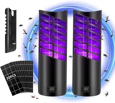 Plug-In Flying Bug Trap 2-Pack: Large Size + Night Light 20 Sticky Trap Boards