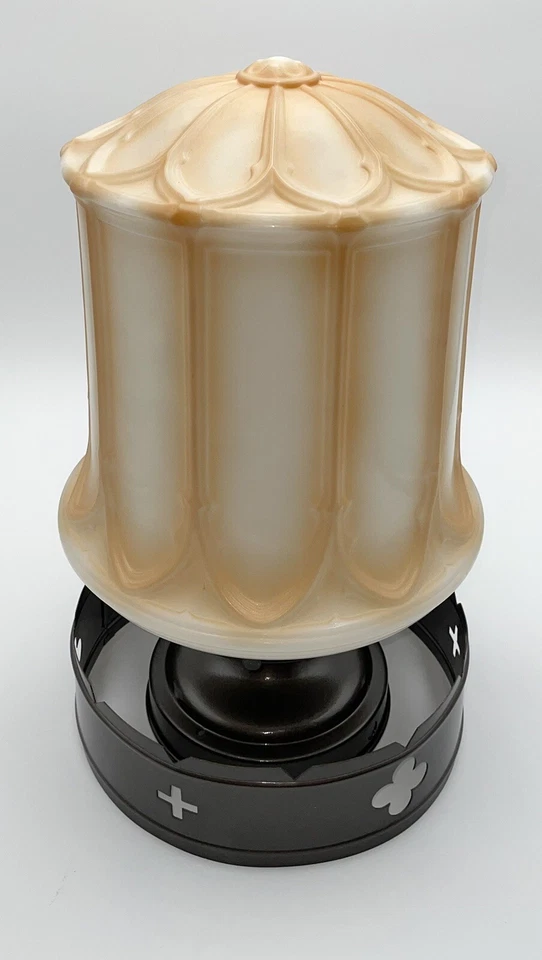 Accesorios colgantes de vidrio esmerilado estilo gótico francés 3-1910 - hermosos - todos funcionan Foto 4 de 4