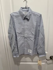 Thom Browne Mens Side Vent Long Sleeve Shirt Oxford Blue Size 0 (XS) NWT