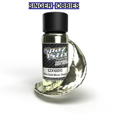 SPAZ STIX SZX10010 White Gold Mirror Chrome Airbrush Ready Paint, 2oz Bottle HRP