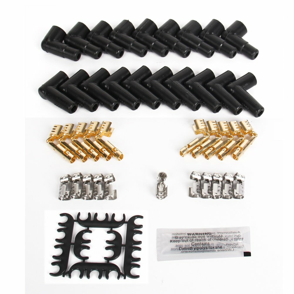 Spark Plug Wire Set RFI Suppression 90 Degree Boots For Chevy GMC Dodge