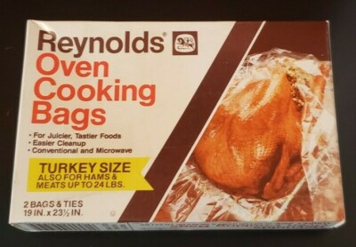 Reynolds Oven Cooking Bags 19 in. by 23.5 in. 2 Bags & Ties Sealed NIB Vintage