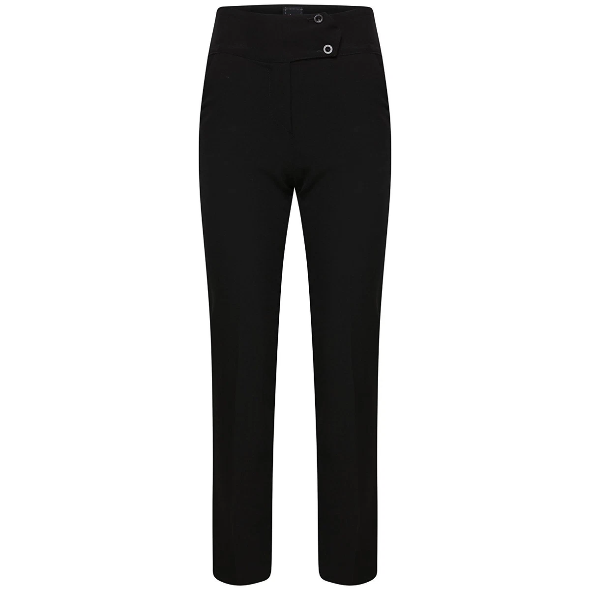 LADIES EX UK STORE BLACK SCHOOL HIGH WAIST WORK TROUSERS WOMENS PANTS  SKINNY FIT