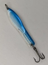 ACME Tackle Co. Spoofer Fishing Lure Saltwater Jig Blue, White Tri Hook Spoon