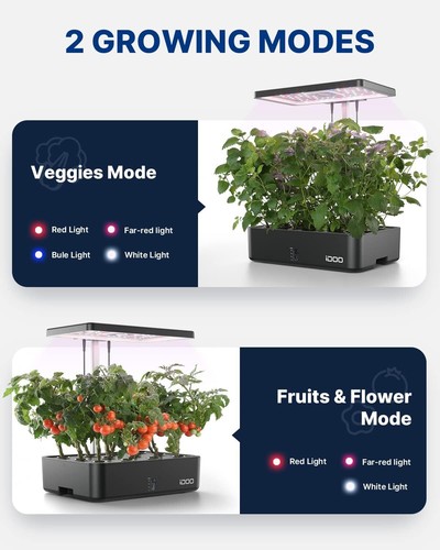 iDOO WiFi Hydroponics Growing System 12Pods Mini Herb Garden Germination Kit - Picture 3 of 10