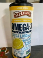**NEW**Barlean's Lemon Creme Omega 3 Fish Oil - EXP 2026