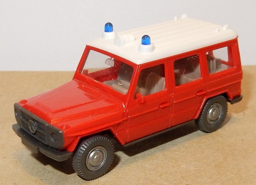 WIKING Ho 1/87 Mercedes 230 G Vrw 4X4 Rosso Genieri Pompieri Emergenza #609 N - 第 1/3 張圖片