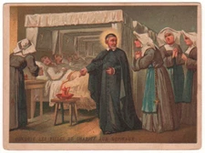 antique santino chrome-holy card S.VINCENZO DE PAOLI 3