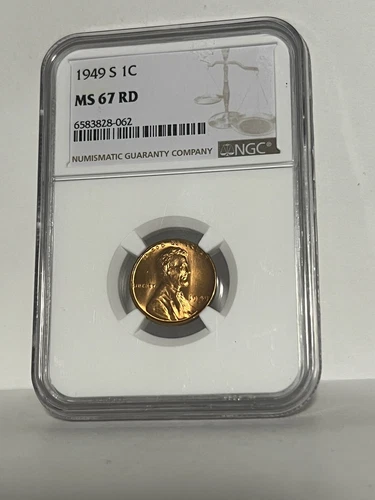 1949-S Lincoln Cent 1c NGC MS 67 RD Wheat Penny