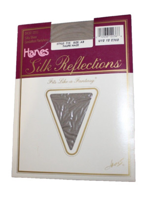 Hanes Silk Reflections Pantyhose Silky Sheer Taupe Haze AB Sandalfoot 715