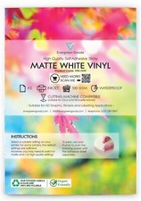 EVG A3 Sheets Vinyl Matte White Printable Sticker Paper, Inkjet & Laser Printer