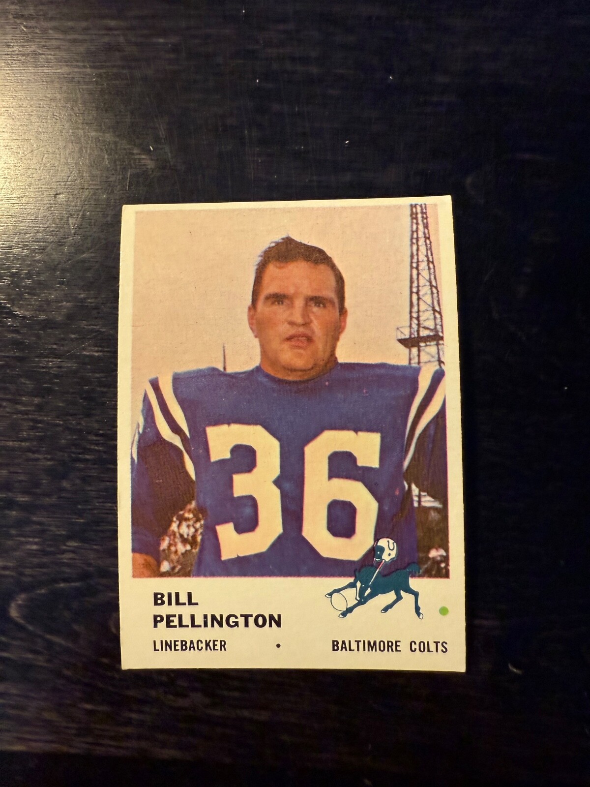 1961 FLEER FOOTBALL CARD #36 BILL PELLINGTON EXMT!!!!!!!!!