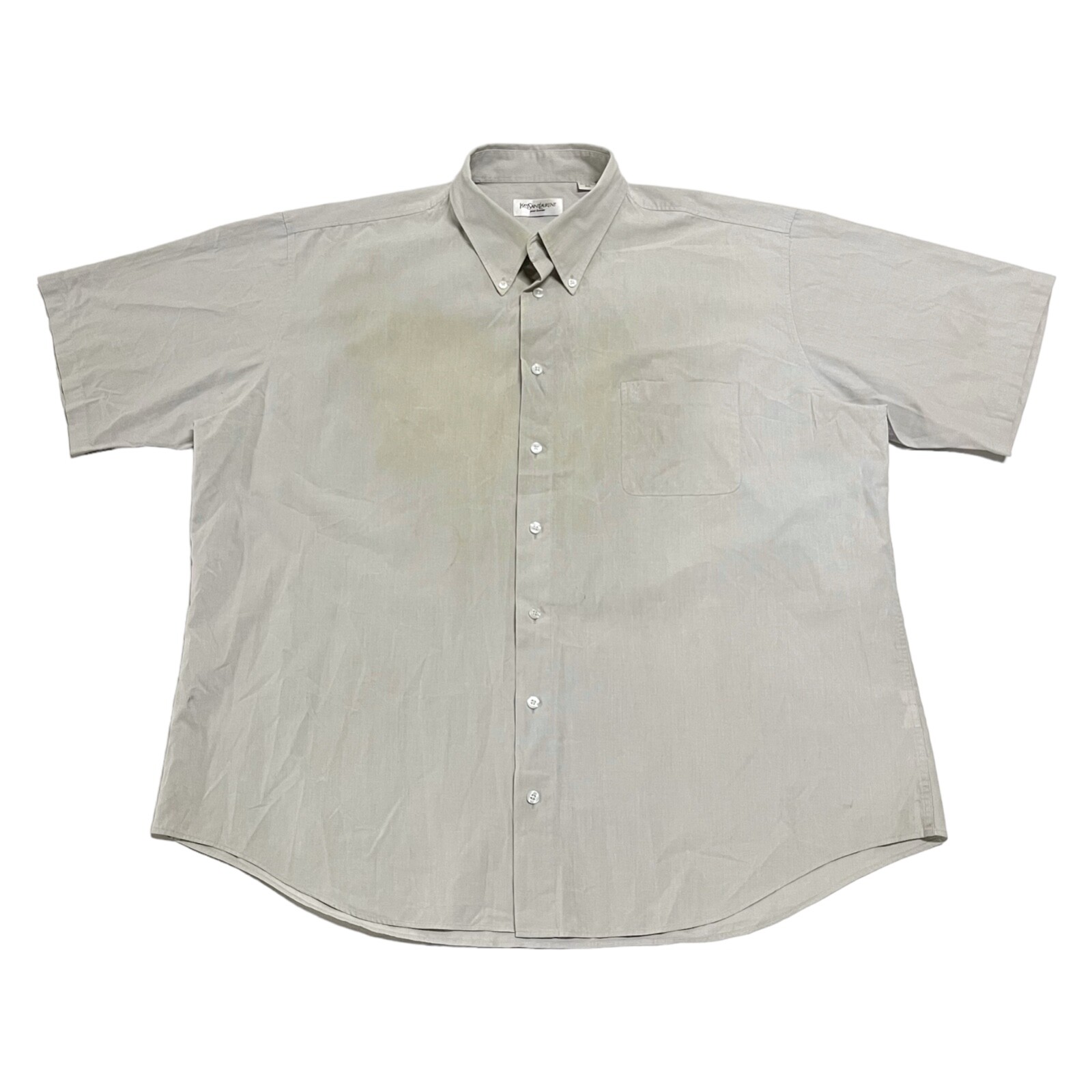 Camicia taschino Yves Saint Laurent maniche corte vintage lusso designer grigio vintage vintage