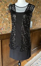 Black party cocktail dress, sequins, Laundry by Design, small, new