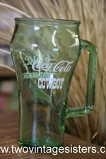 Whataburger Verde Green Coke Vintage Cowboy Glass Handled