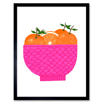 Squeeze The Day orange Schale gerahmter Wandkunstdruck 9 x 7 Zoll