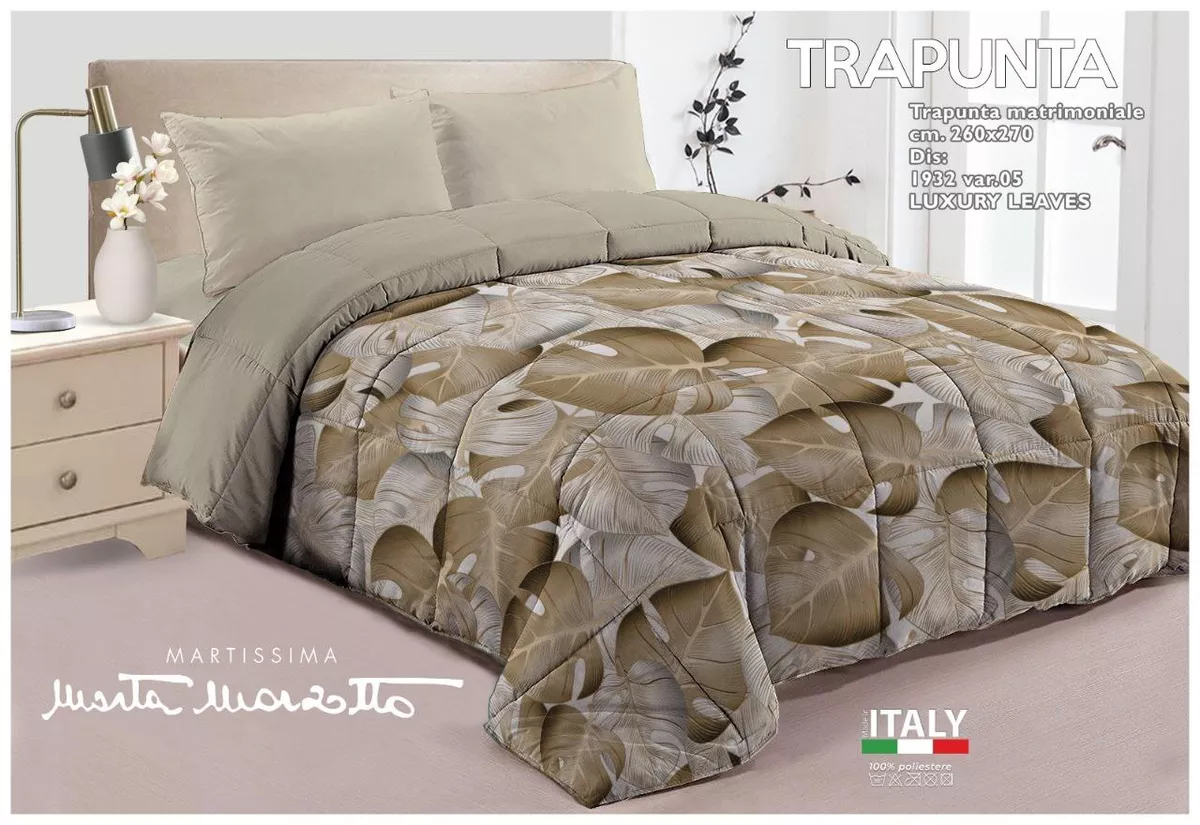 Trapunta Piumone Invernale Marta Marzotto Luxury Leaves Letto