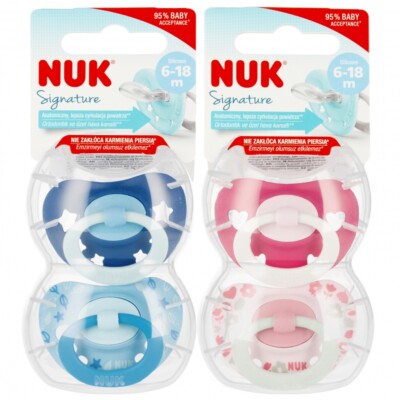 4008600382287 NUK Smoczek uspokajający silikonowy 6-18m Signature mix kolorów 10