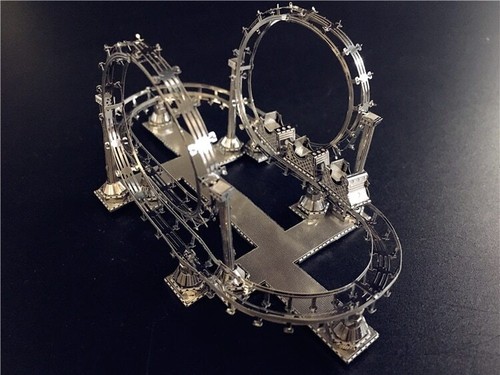 3D Metal Puzzle Assembly Roller Coaster Model DIY Jigsaw Adult Child Toys - Picture 7 of 9