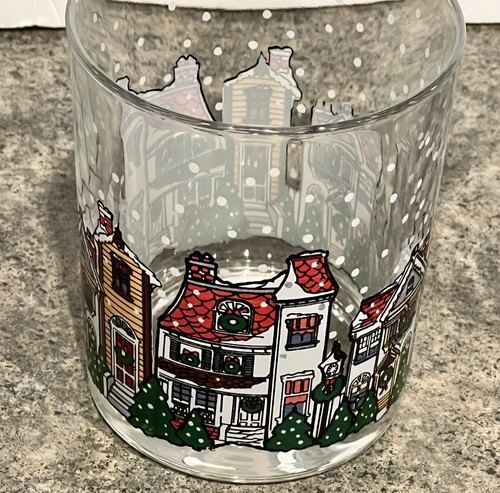 3 Lot of 10 oz Luminarc D'Arques Dublin Christmas Holiday Snow Village Glasses - Picture 6 of 14
