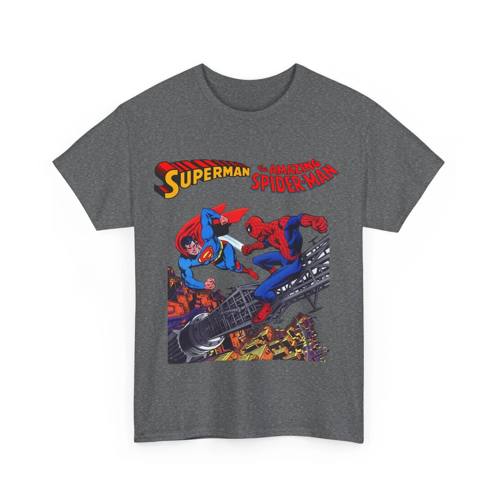 Superman & Amazing Spider-Man T-Shirt - DC/Marvel Comics Crossover - 1970s