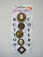 Pure Allure Set of 5 Unique  Vintage BUTTON COVERS *NEW*