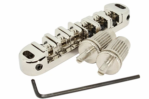 Low Profile Roller Bridge Tune-o-Matic for Epiphone guitars - m8  posts - Nickel