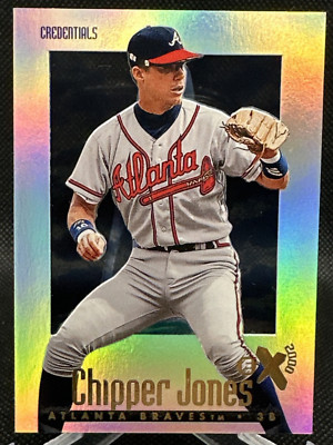  RARE 1997 Skybox E-X 2000 CREDENTIALS #54 Chipper Jones 179/299 BRAVES HOF!
