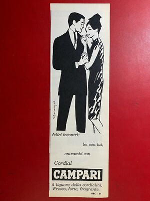 (P122) CAMPARI CORDIAL ill.MARANGOLO 34x10 cm Advertising Advertising Clipping