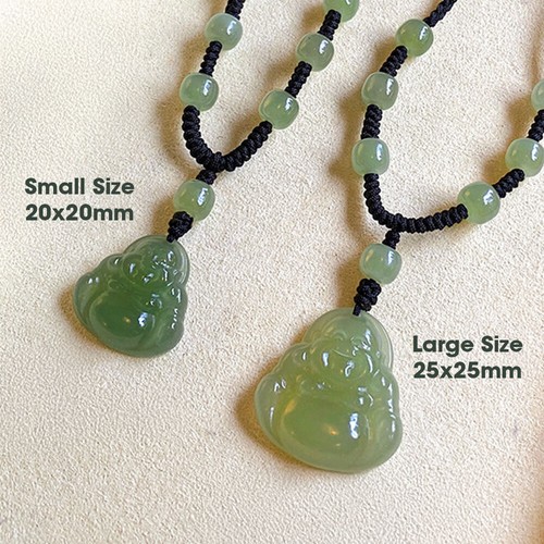 Certified Hetian Jade Small Size Maitreya Buddha Pendant Charm Jewelry Necklace - Picture 2 of 12