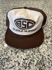 Vintage BSC Snap Back Trucker Hat Made In The USA Bleile Supply Co