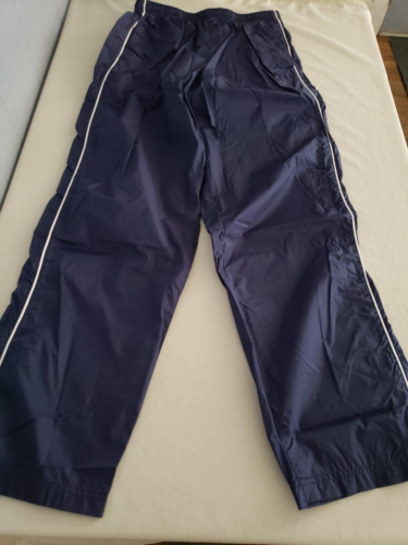 Vtg FILA Wind Track Pants Mens Large Blue Zip Y2K 90s DRAWSTRING POCKETS