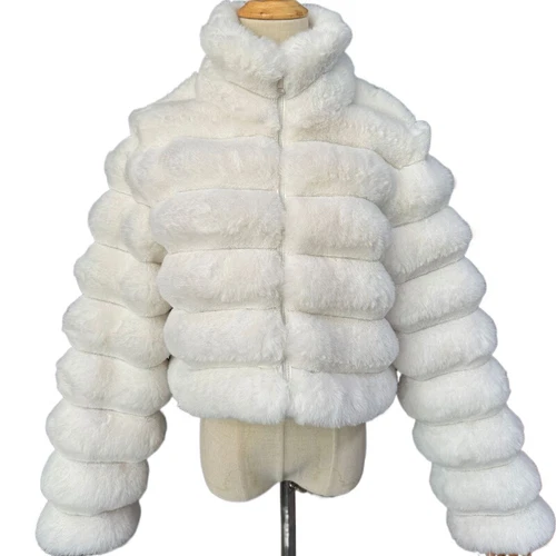 Faux Fur Coat Women's Fashion Warm Short Imitation Fur Coat Jacket - Picture 8 of 17