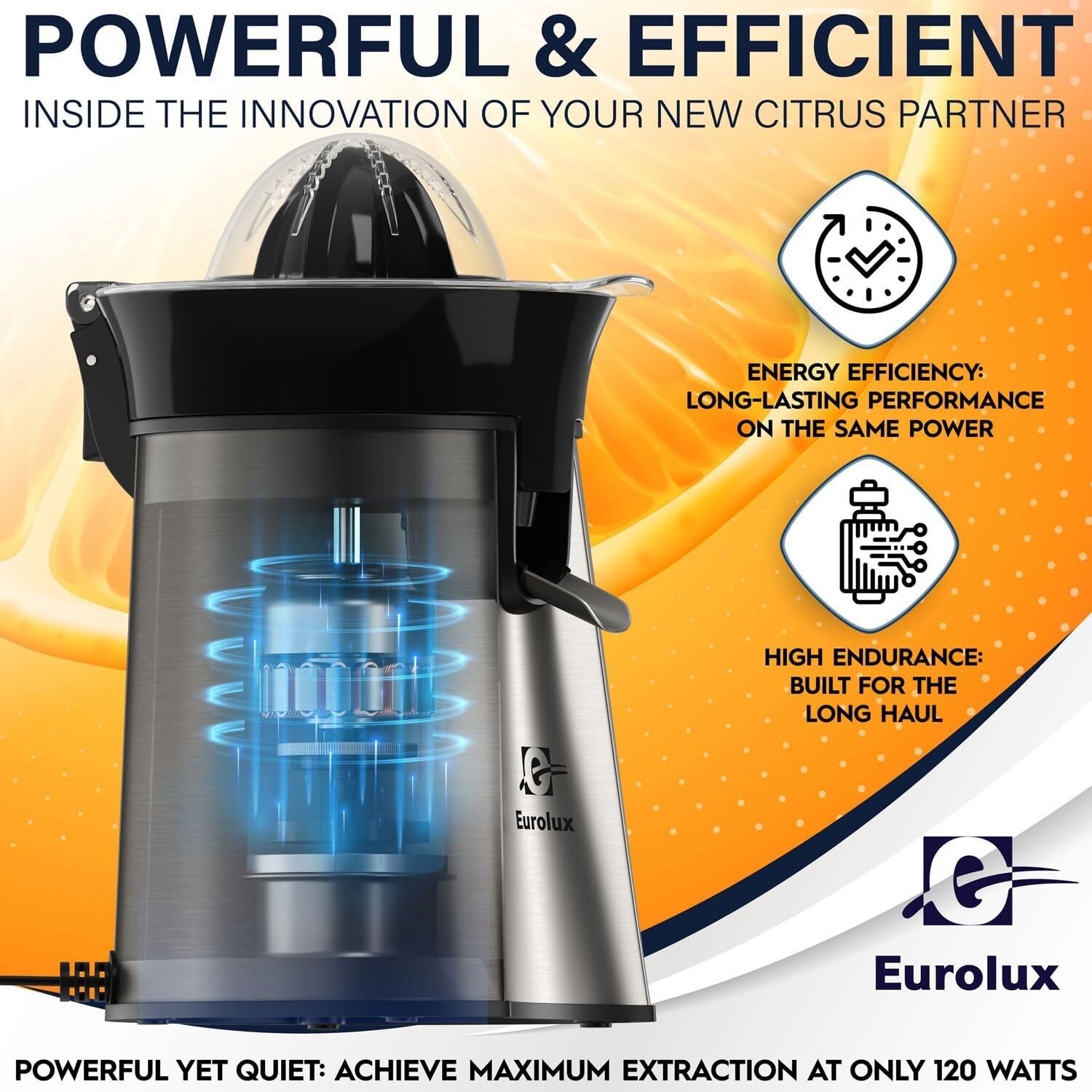 Sleek Electric Citrus Juicer: Effortless Juice Maker (Stainless Steel)