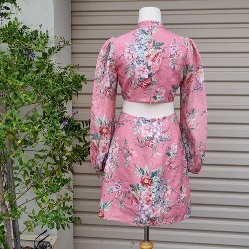 Zimmermann Dress BELLITUDE BOW Sz 0 AU8 UK 8 US 4 IT 40 FR 36 Pink RRP $595 - Picture 11 of 23
