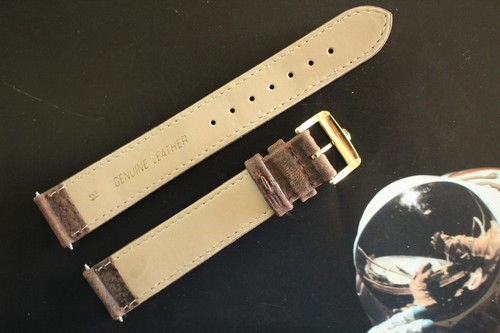 FORTIS 18MM MD BROWN SUEDED CALF GOLD BUCKLE WATCH BAND WATCHBAND BRACELET STRAP - Picture 7 of 7