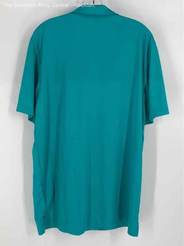 Adidas Mens Teal Short Sleeve Spread Collar Golf Polo Shirt Size XL eBay